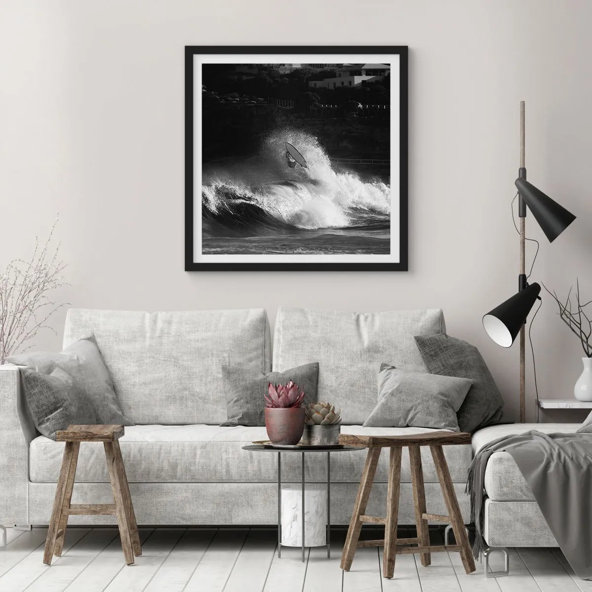 Plakat w czarnej ramie - Wyzwanie przyjęte! - 30x30 cm