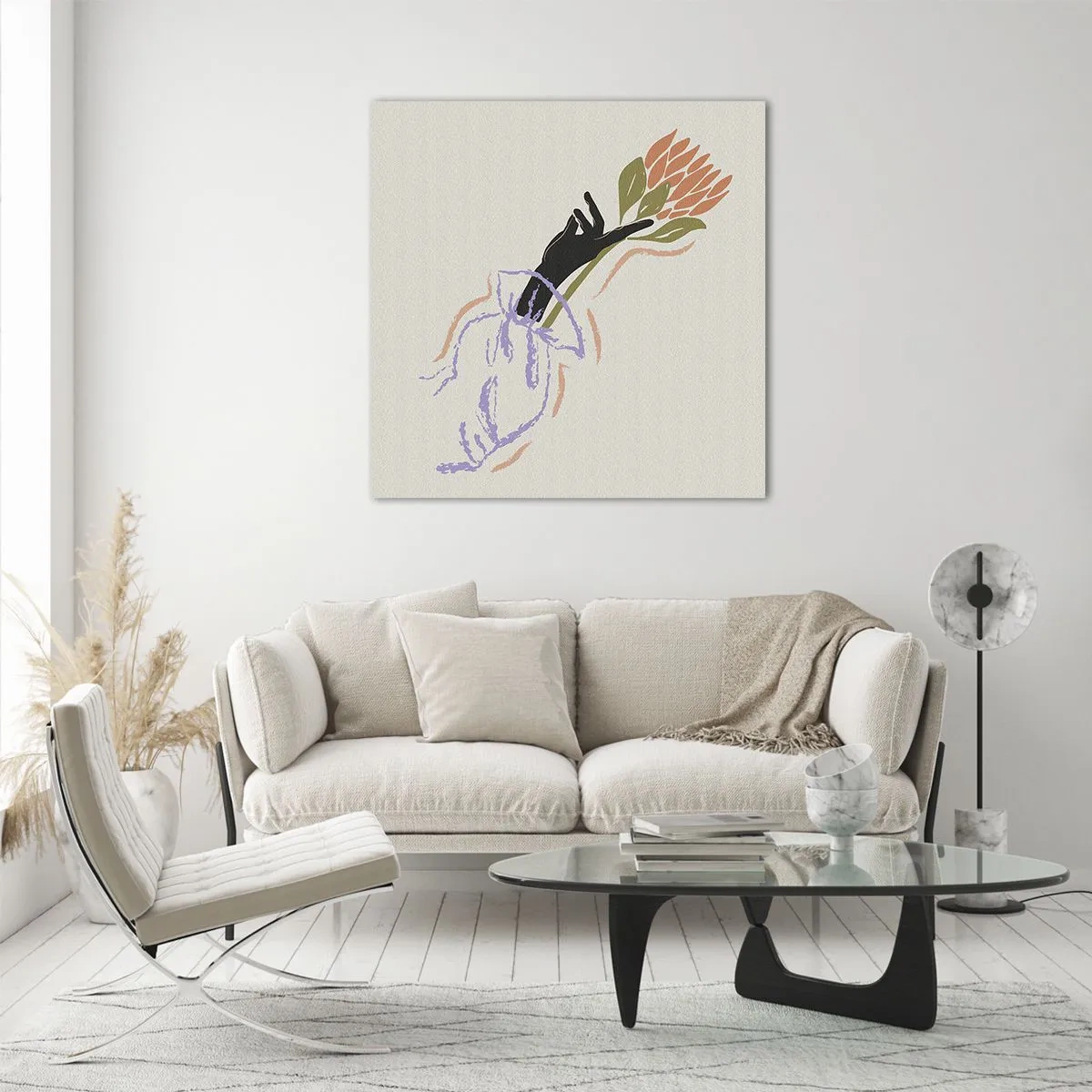 Obraz na szkle - Siostrzany dotyk - 60x60 cm