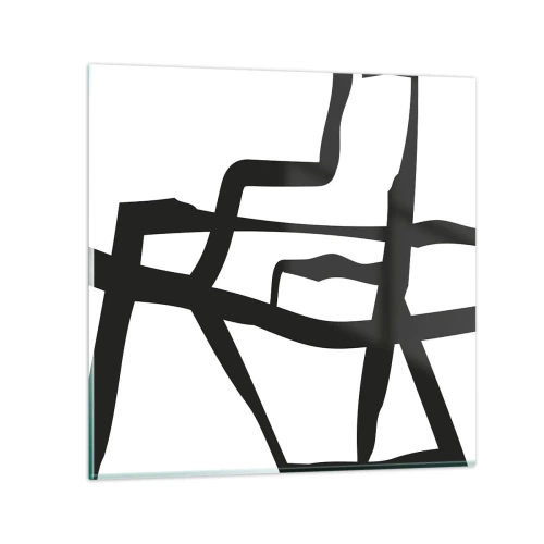 Obraz na szkle - Czarno-biała konstrukcja - 30x30 cm