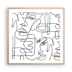 Plakat w ramie jasny dąb - W splątanych emocjach - 60x60 cm