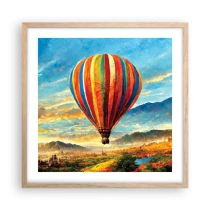 Plakat w ramie jasny dąb - W ciszy widać więcej - 50x50 cm