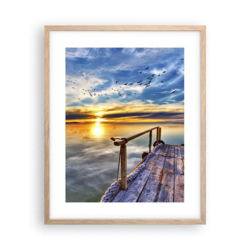 Plakat w ramie jasny dąb - Wiatr idzie na spoczynek - 40x50 cm