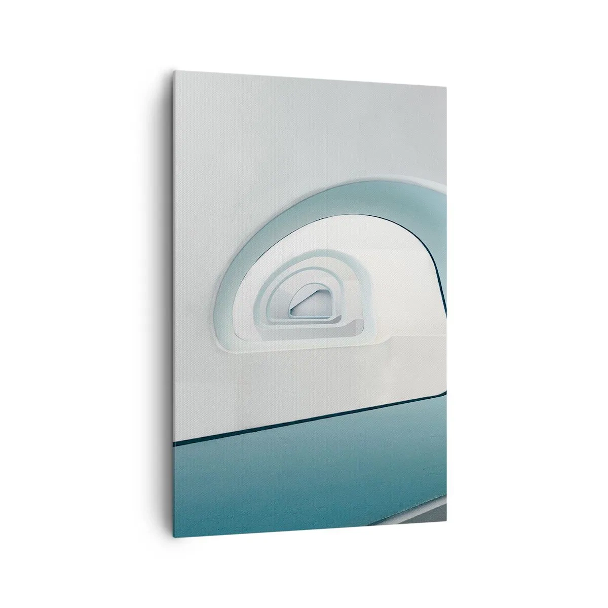 Obraz na płótnie - Minimalistyczna architektura z zaokrąglonymi liniami - 80x120cm - Do dna błękitu - Nowoczesna dekoracja ścienna do salonu i sypialni ARTTOR