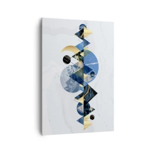 Obraz na płótnie - Abstrakcyjne geometryczne wzory z motywem gór - 70x100cm - Pejzaż geometryczny - Nowoczesna dekoracja ścienna do salonu i sypialni ARTTOR
