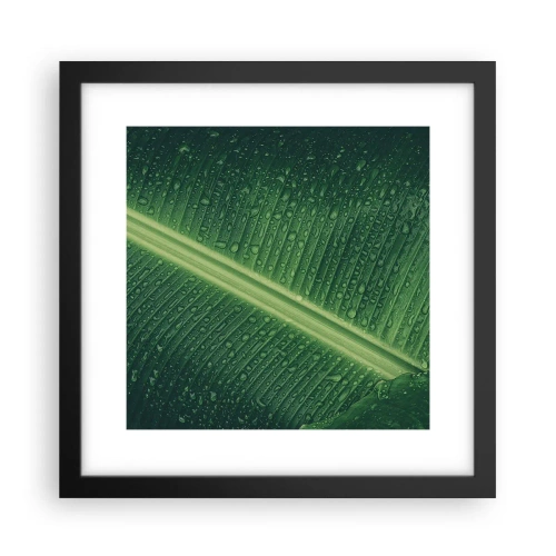 Plakat w czarnej ramie - Struktura zieleni - 30x30 cm
