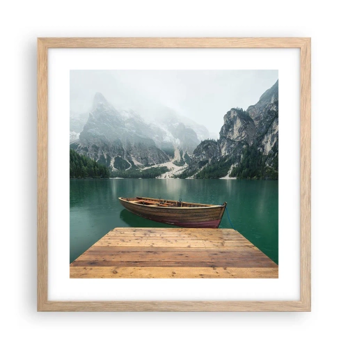 Plakat w ramie jasny dąb - "I dumne opoki czoła" - 40x40 cm