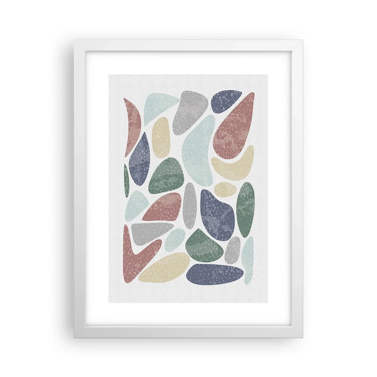 Plakat w białej ramie - Mozaika pudrowanych barw - 30x40 cm