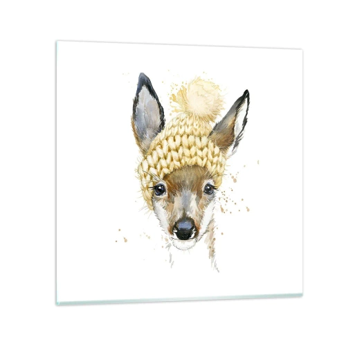 Obraz na szkle - Na zimę w śnieżnym lesie - 30x30 cm