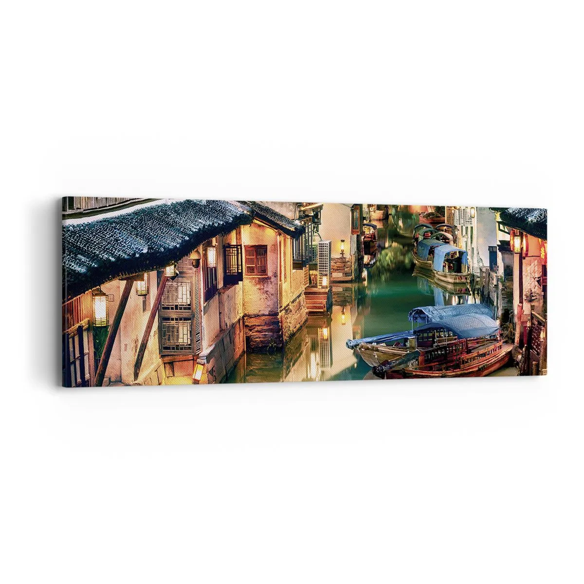 Obraz na płótnie - Wieczór na chińskiej ulicy - 90x30 cm