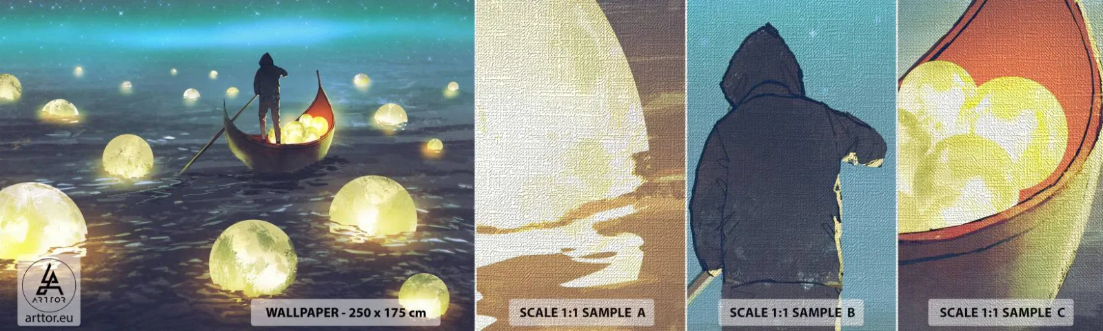 Fototapeta Próbka Premium Canvas - Rzeczy, o których się filozofom nie śniło - Abstrakcja, Fantasy, Łódka - 100x30 cm