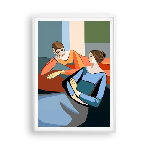 Plakat w białej ramie - Chwila zwierzeń - 70x100 cm