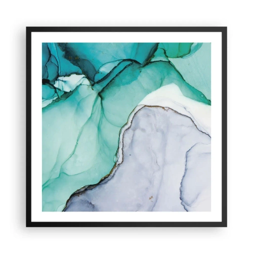 Plakat w czarnej ramie - Studium w turkusie - 60x60 cm