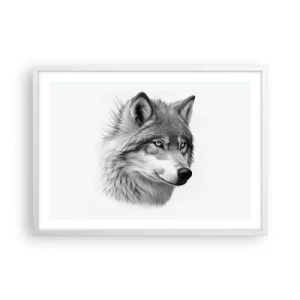 Plakat w białej ramie - Alfa – bez wątpienia - 70x50 cm