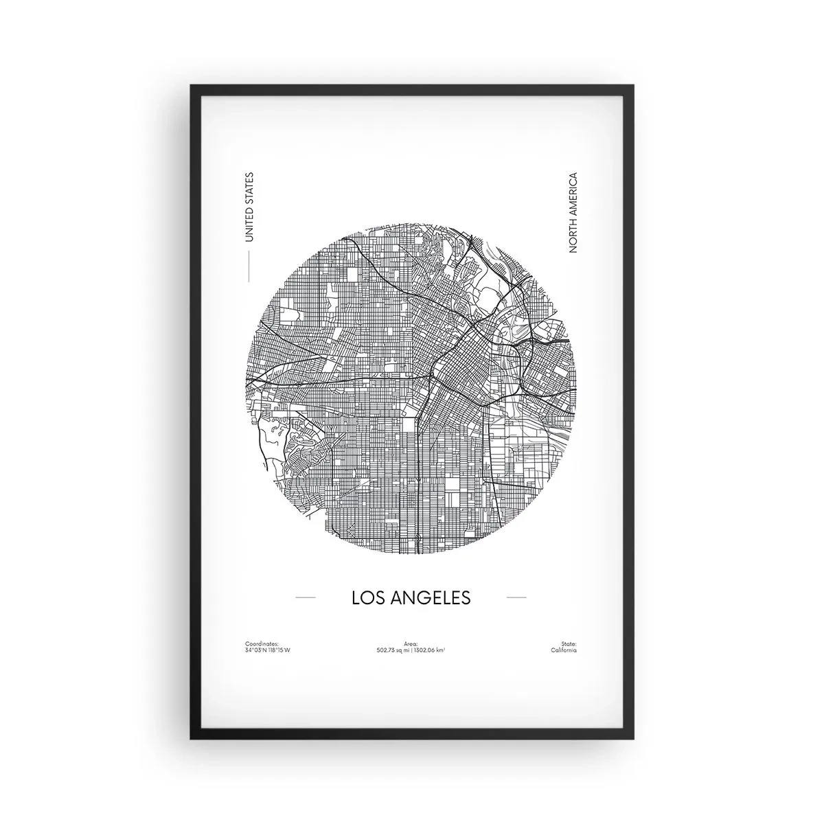 Plakat w czarnej ramie - Anatomia Los Angeles - 61x91 cm