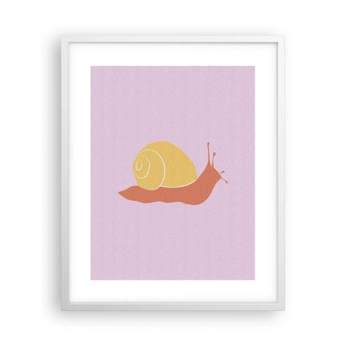 Plakat w białej ramie - Nie ma pośpiechu - 40x50 cm