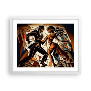 Plakat w białej ramie - Taniec pasji i namiętności - 50x40 cm