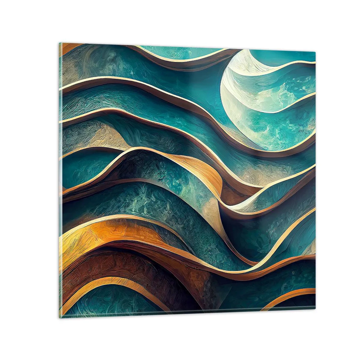 Obraz na szkle - Meandry błękitu - 40x40 cm