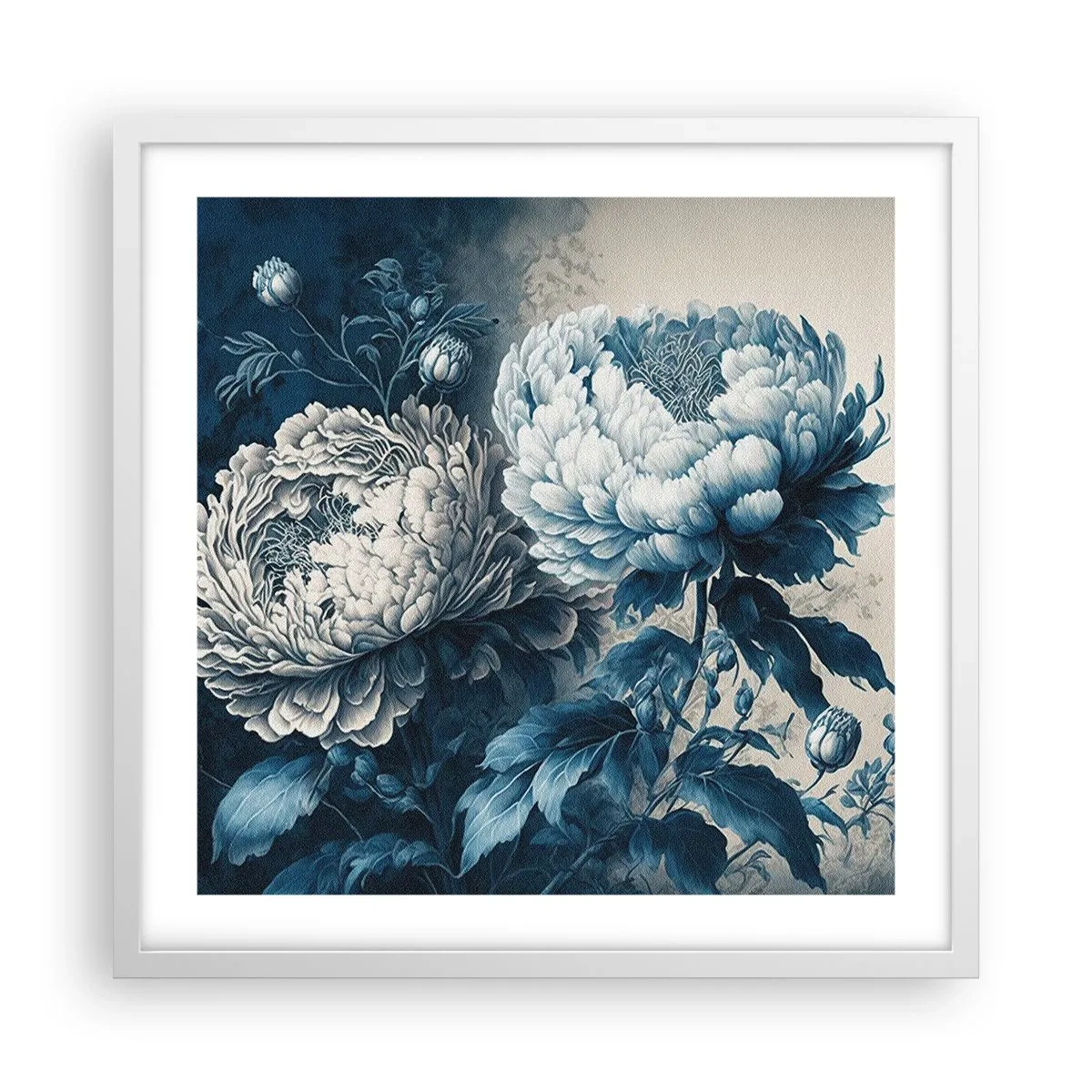 Plakat w białej ramie - Dobrana para - 50x50 cm