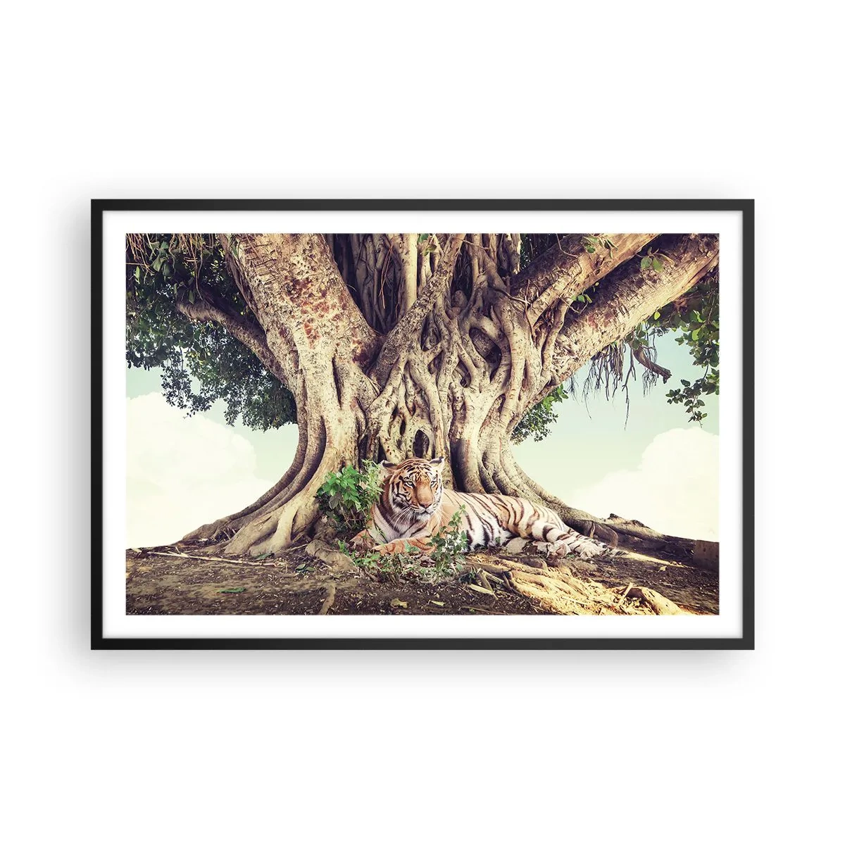 Plakat w czarnej ramie - Widok z Księgi Rodzaju - 91x61 cm