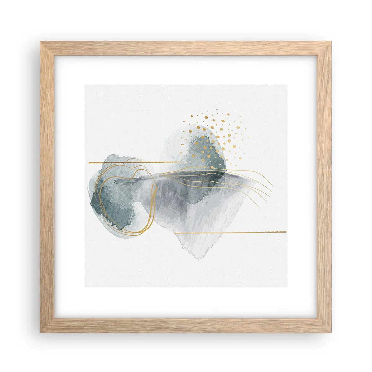 Plakat w ramie jasny dąb - O związkach szarości i złota - 30x30 cm