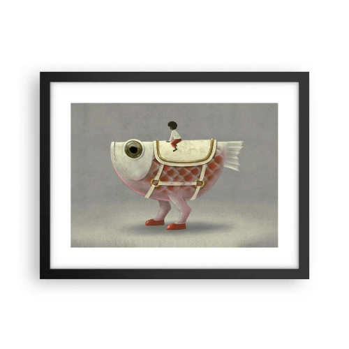 Plakat w czarnej ramie - Ryboński jeździec - 40x30 cm