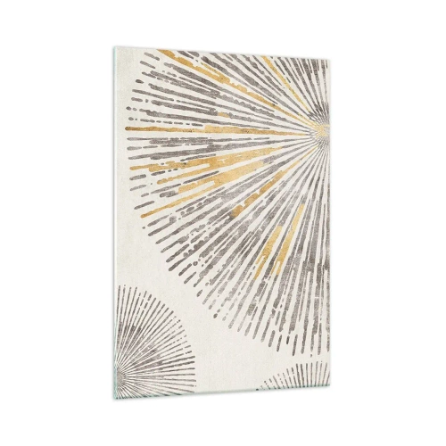 Obraz na szkle - Abstrakcyjny wzór w kształcie promieni - 70x100cm - Uroda promienia - Nowoczesna dekoracja ścienna do salonu i sypialni ARTTOR