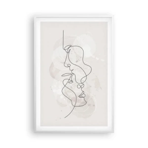 Plakat w białej ramie - Splątani w uścisku - 61x91 cm