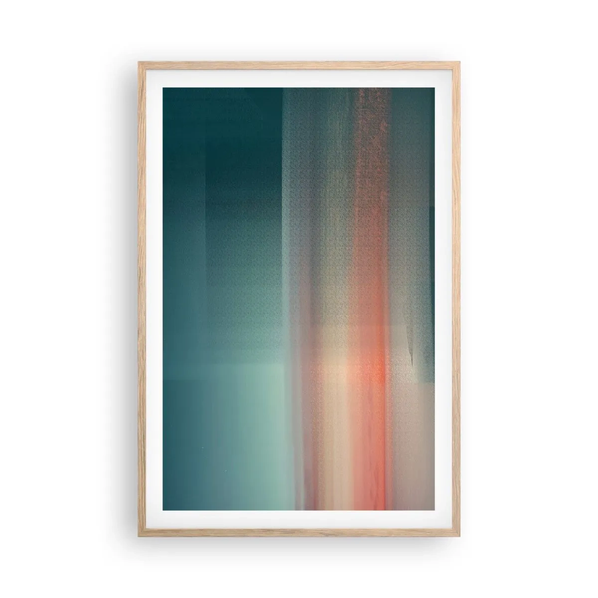 Plakat w ramie jasny dąb - Abstrakcja: fale światła - 61x91 cm