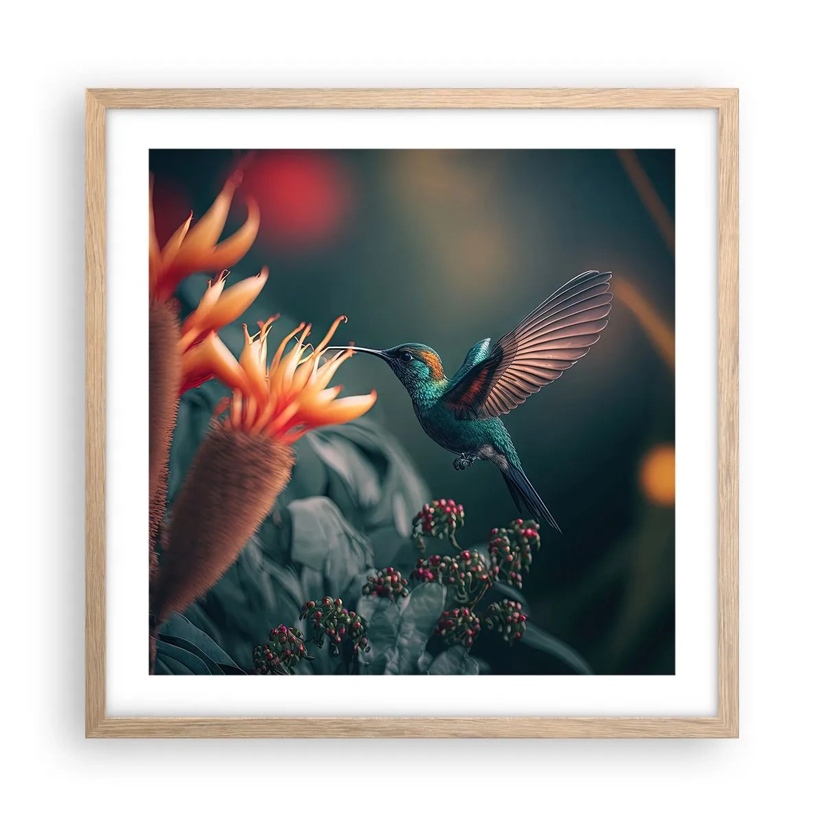 Plakat w ramie jasny dąb - naprawdę barwne życie - 50x50 cm