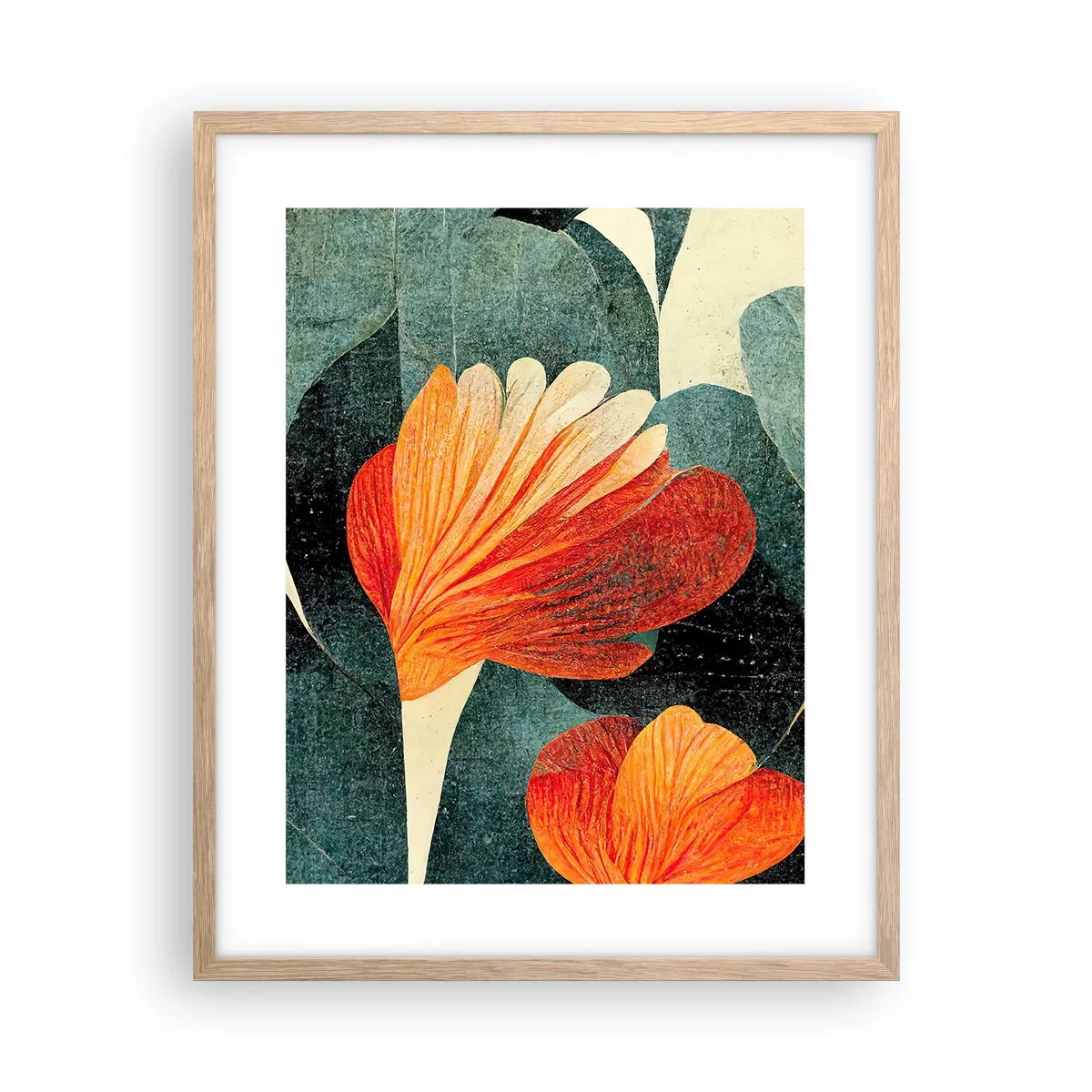 Plakat w ramie jasny dąb - Żar tropików i chłód zieleni - 40x50 cm