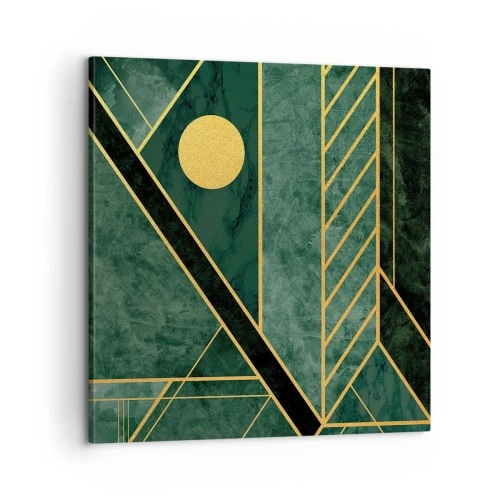 Obraz na płótnie - Dynamika złota i lazuru - 60x60 cm