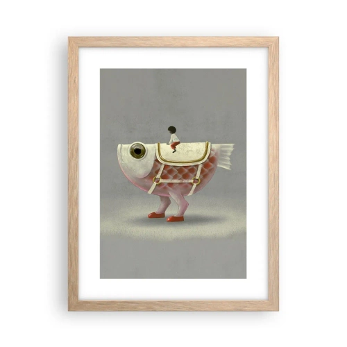 Plakat w ramie jasny dąb - Ryboński jeździec - 30x40 cm