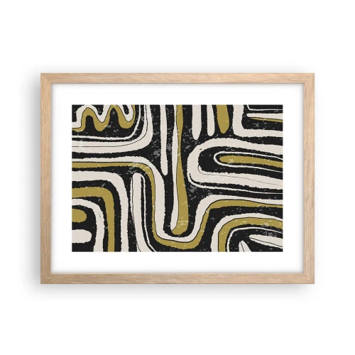 Plakat w ramie jasny dąb - Kompozycja: trakty i zaułki - 40x30 cm