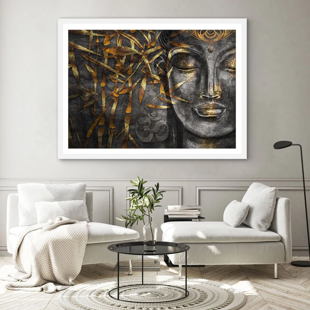 Plakat w białej ramie - Poczuj spokój - 100x70 cm