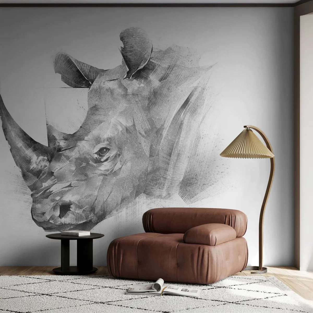 Fototapeta Standard Eco - Afrykański portret - Abstrakcja, Nosorożec, Zwierzęta - 250x175 cm