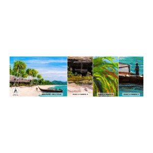 Fototapeta Próbka Samoprzylepna Deluxe Sticker - Egzotyczny sen - Plaża, Egzotyka, Palmy - 100x30 cm