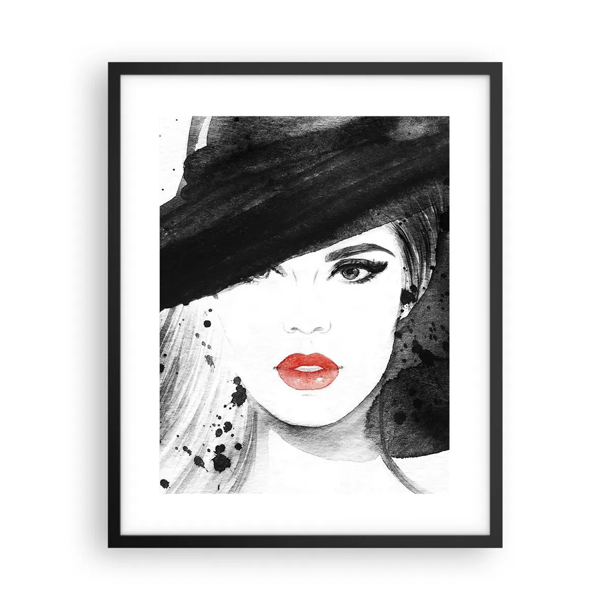 Plakat w czarnej ramie - Dama w czerni - 40x50 cm