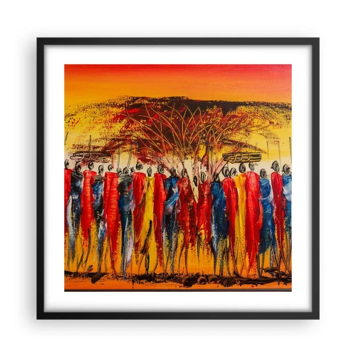 Plakat w czarnej ramie - Tam, tam, tam tam idą - 50x50 cm