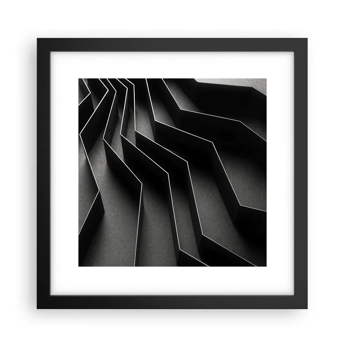 Plakat w czarnej ramie - Przestrzenny porządek - 30x30 cm