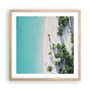 Plakat w ramie jasny dąb - Wakacje w raju - 50x50 cm
