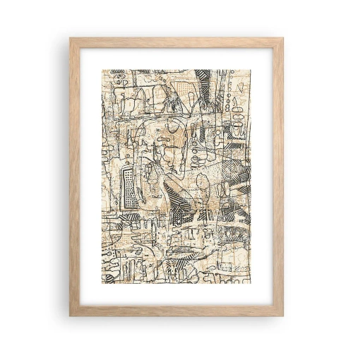 Plakat w ramie jasny dąb - Czeka na rozszyfrowanie - 30x40 cm