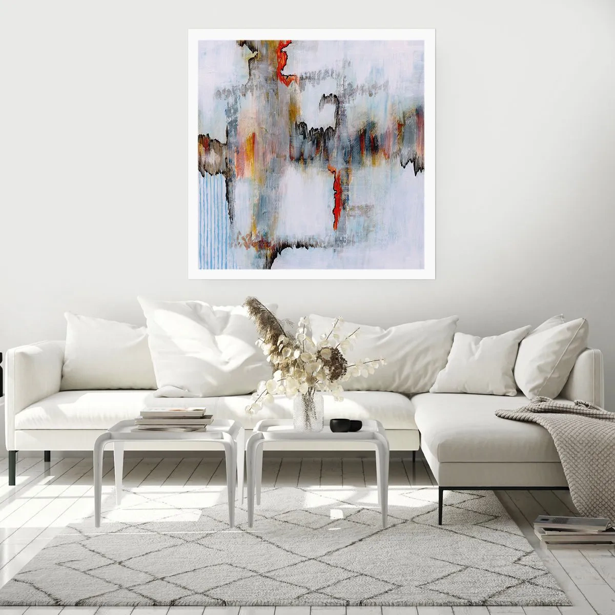 Plakat - Patykiem na wodzie - 40x40 cm