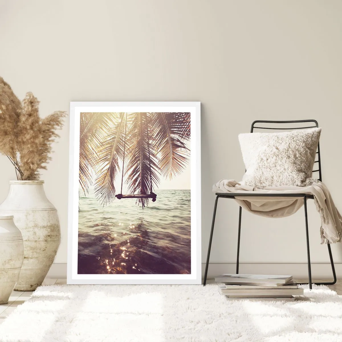 Plakat w białej ramie - Można bujać w obłokach do woli - 70x100 cm