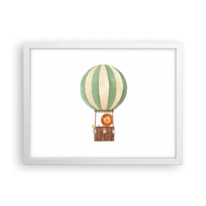 Plakat w białej ramie - Podróże Leona - 40x30 cm