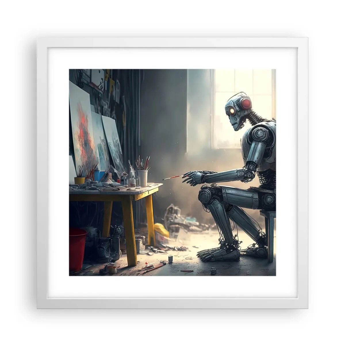 Plakat w białej ramie - Akt kreacji - 40x40 cm