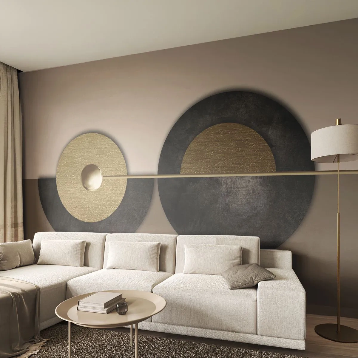 Fototapeta Premium Sand - Wariacje wokół koła - Koła, Abstrakcja, Art Deco - 250x175 cm