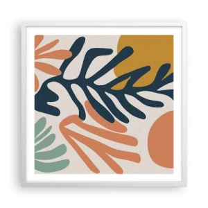 Plakat w białej ramie - Koralowe morza - 60x60 cm