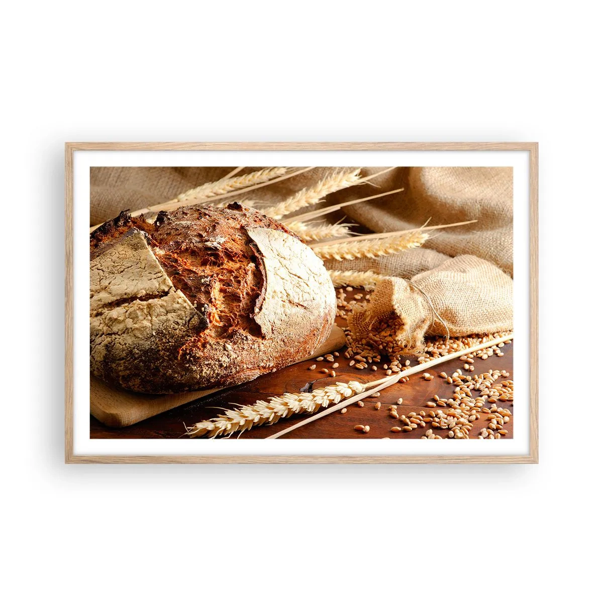 Plakat w ramie jasny dąb - Apetyczny, wonny, chrupiący - 91x61 cm