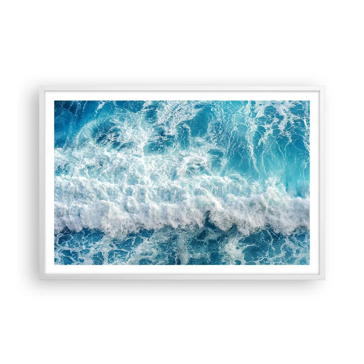 Plakat w białej ramie - Radośnie i w podskokach - 91x61 cm