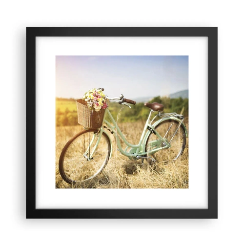 Plakat w czarnej ramie - Zostanę tu chwilę - 30x30 cm